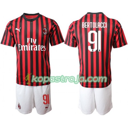 Billiga Fotbollströjor AC Milan BERTOLACCI 91 Barn Hemma tröja 2019/20 Kortärmad